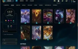 Conta ouro 3 com TODOS os champs e 137 skins +1 Prestigio