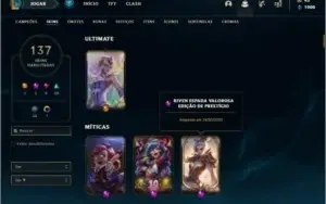 Conta ouro 3 com TODOS os champs e 137 skins +1 Prestigio
