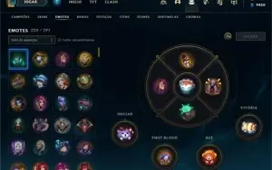 CONTA LOL COM 244 SKINS E 1100 EMBLEMAS NO PASSE