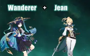 Conta Genshin Impact AR 7 com Wanderer e Jean