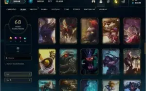 Conta ouro 4 com 68 skins e 128 champs