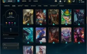 Conta ouro 4 com 68 skins e 128 champs