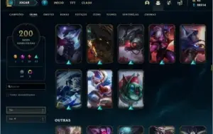 Conta ouro 3 com 200 skins e TODOS os champs