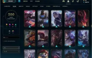 Conta ouro 3 com 200 skins e TODOS os champs