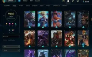 Conta ouro 3 com 200 skins e TODOS os champs