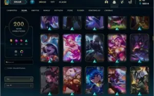 Conta ouro 3 com 200 skins e TODOS os champs