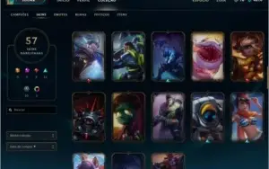 Conta LoL lv 37, unranked, Quase todos champs desbloqueados