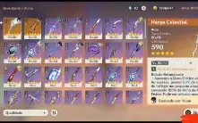 conta genshin ar 46+ hutao c1, zhongli, yelan e raiden 