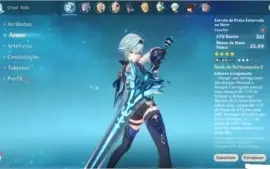 AR 32 CONTA COM EULA E KEQUING + ARMA 5 FALCÃO(BENÇÃO LUNAR)