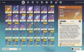 AR 32 CONTA COM EULA E KEQUING + ARMA 5 FALCÃO(BENÇÃO LUNAR)