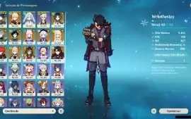 GENSHIN IMPACT - AR56, 12 Personagens T5⭐Wriothesley C1