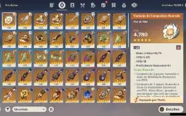 Genshin Impact - Ar53 , 7 Personagens T5 E 4 Armas T5