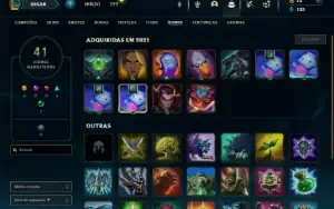 Ouro 2 com 55 Champs e 15 Skins + 2 Fragmentos