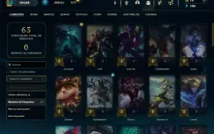 Ouro 2 com 55 Champs e 15 Skins + 2 Fragmentos