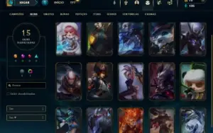 Ouro 2 com 55 Champs e 15 Skins + 2 Fragmentos