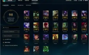 CONTA UNRANKED 45 CHAMPS - 6 SKINS