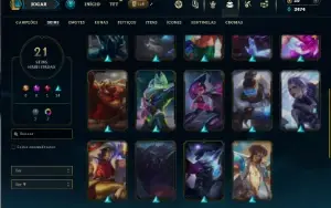 Unranked com 65 Champs e 21 Skins