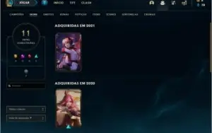Conta bronze 3 com 26 champs e 11 skins