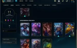 Conta bronze 3 com 26 champs e 11 skins