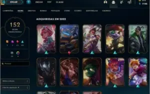 CONTA PLATINA IV COM 152 SKINS
