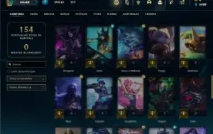 Conta Unranked com 51 Champs e 7 Skins + 1 Fragmento