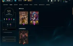 Bronze 3 com 110 Champs e 53 Skins +1 Prestigio da Ahri
