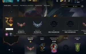 Bronze 3 com 110 Champs e 53 Skins +1 Prestigio da Ahri