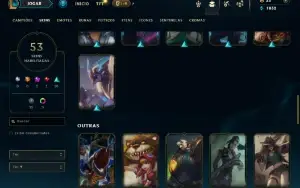 Bronze 3 com 110 Champs e 53 Skins +1 Prestigio da Ahri