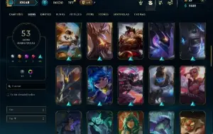 Bronze 3 com 110 Champs e 53 Skins +1 Prestigio da Ahri