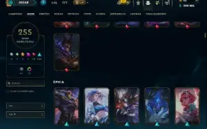 Unranked com TODOS os Champs e 255 Skins ( ADC / SUP / JG )