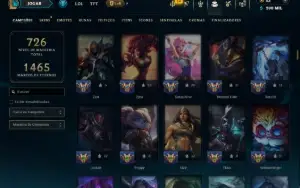 Unranked com TODOS os Champs e 255 Skins ( ADC / SUP / JG )