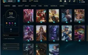 Conta platina 1 com 70 Champs e 30 Skins + 2 Fragmentos