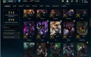 Conta platina 1 com 70 Champs e 30 Skins + 2 Fragmentos