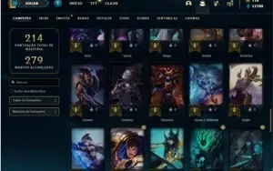 Conta platina 1 com 70 Champs e 30 Skins + 2 Fragmentos