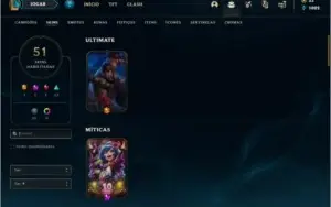 Conta ouro 4 com 51 skins e 66 champs