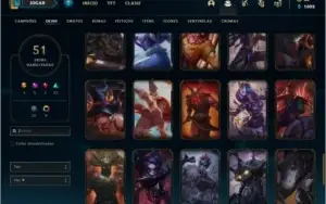 Conta ouro 4 com 51 skins e 66 champs
