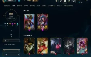 Unranked com 120 Champs e 80 Skins