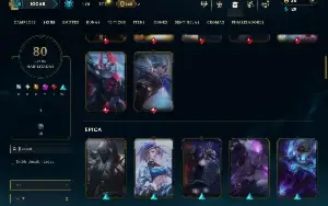 Unranked com 120 Champs e 80 Skins