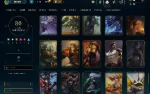 Unranked com 120 Champs e 80 Skins