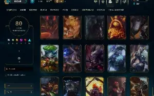 Unranked com 120 Champs e 80 Skins