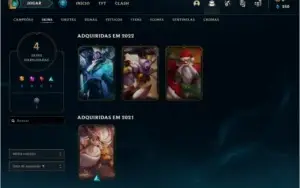 Ouro 2, 36 champs, 4 skins, level 41