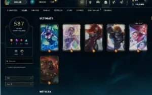 Unranked com TODOS os champs e 587 Skins + 8 Vitoriosas
