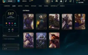 Unranked com TODOS os champs e 587 Skins + 8 Vitoriosas