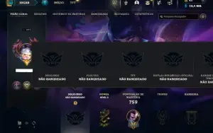 Unranked com TODOS os champs e 587 Skins + 8 Vitoriosas