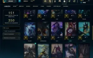 Unranked com 40 Champs e 29 Skins ( ADC / SUP ) ex Bronze