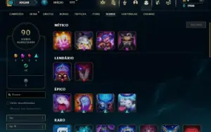 Unranked com 40 Champs e 29 Skins ( ADC / SUP ) ex Bronze