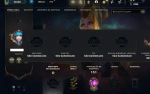 Unranked com 40 Champs e 29 Skins ( ADC / SUP ) ex Bronze