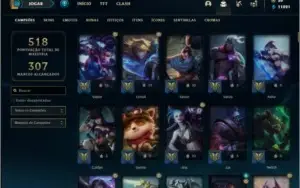 Conta ouro 4 com TODOS os champs e 746 skins +52 Cromas