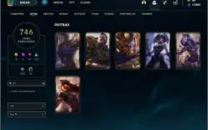 Conta ouro 4 com TODOS os champs e 746 skins +52 Cromas