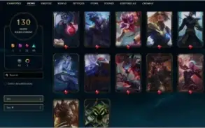 Conta Plat 3 127 champ 130skins